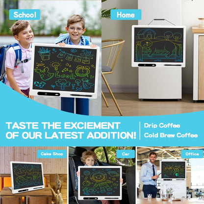 LCD Writing Tablet, 22 Inch Colorful Doodle Board Erasable Drawing Board Kids Writing Board, Drawing Tablet Educational for 3-12 Year Old Kids Adults Home School